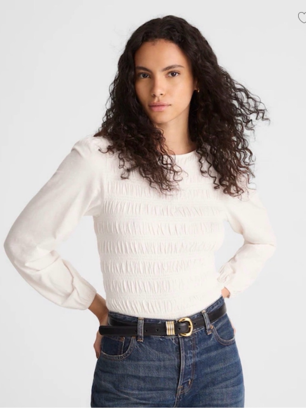 NWT MADEWELL Smocked Boatneck Top size women’s medium